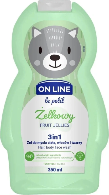 Шампунь гель дитячий On Line Le Petit Zelkowy Fruit Jellies 3in1 Hair Body Face Wash Фруктове желе 350мл