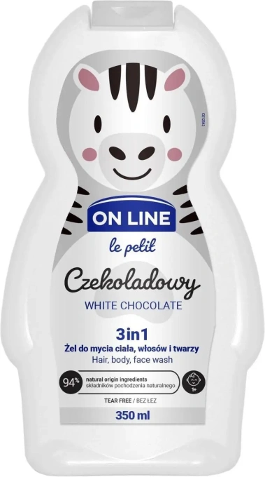 Шампунь гель дитячий On Line Le Petit Сzekoladowy 3in1 White Chocolate білий шоколад 350мл