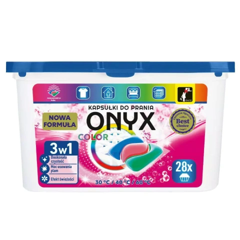 Капсули для прання кольорових речей Onyx Professional Kapsulki do prania 28шт 3в1 Color 420г