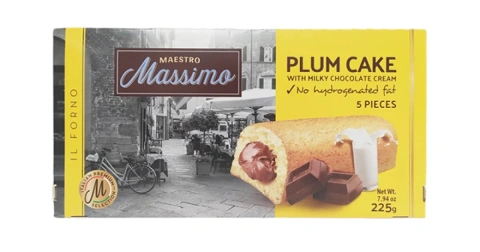 Тістечка шоколадні Maestro Massimo Plum cake chocolate ванільно-сливове 225г