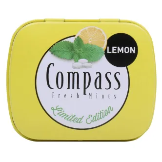 Льодяники без цукру Compass Fresh mints Lemon Mint цукерки Лимон та мята 14г