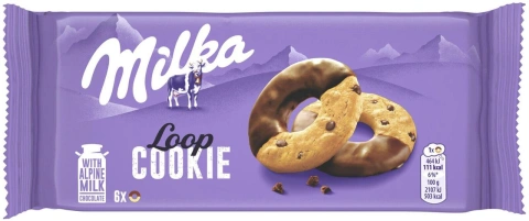 Печиво кільця Milka Cookie Loop із шоколадом 6шт 132г