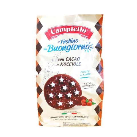 Печиво пісочне з какао Campiello Frollino Buongiorno Сacao&Nocciole та лісовими горіхами 700г