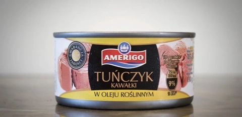 Тунець у рослинній олії Amerigo tunczyk kawalki 185г