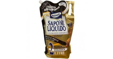 Рідке мило для гігієни MilMil Sapone Liquido Argan&Miele Maxi Refill Bag з арганом та медом Макс 2000мл
