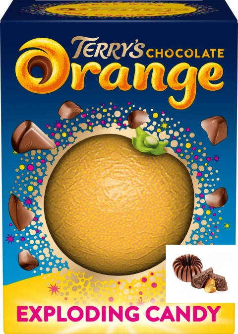 Шоколад у формі Апельсина молочний Terrys Chocolate Orange Exploding Candy Вибуховий десерт 147г