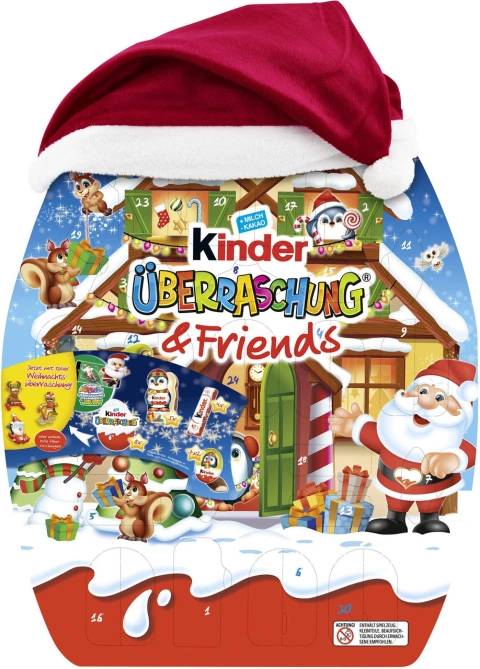 Набір Подарунок Новорічний Квест Адвент календар Kinder Quest Advent Calendar Surprise&Friends Шоколадні цукерки Дитячий 370г