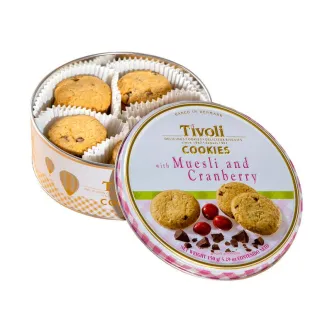 Печиво вершкове Cвяткове Jacobsens Bakery Tivoli Delicious Danish Cookies Muesli&Cranberry журавлина мюслі шоколад Бокс 150г