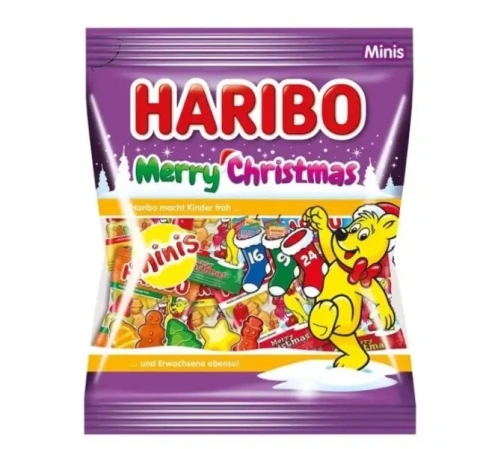 Цукерки желейні жувальні Різдвяні Haribo Merry Christmas Mix суміш фруктів асорті 24шт 250г