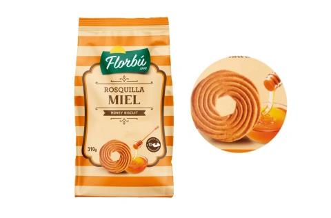 Печиво медове бісквітне Florbu Rosquilla Miele Honey Bisquit Cookies кільця Флорбу Росквілла 310г