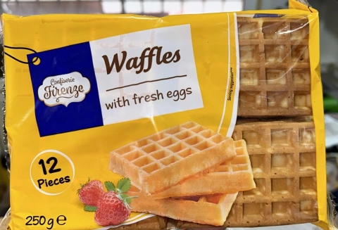 Бельгійські вафлі Confiserie Firenze Waffles Gofry with fresh eggs 12шт гофрі полосаті 250г