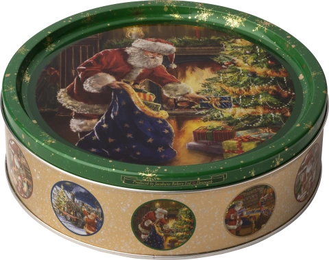 Печиво вершкове Новорічне Cвяткове Jacobsens Bakery Delicious Danish Cookies Santa Christmas Tree Санта з Ялинкою Бокс 340г