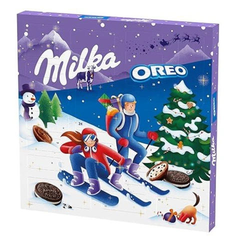 Набір Подарунок Новорічний Адвент календар Milka Oreo Advent calendar Орео шоколадні цукерки Дитячий 284г