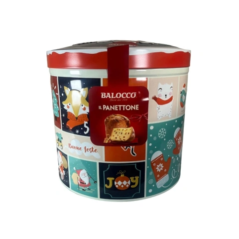 Панеттоне Новорічне Cвяткове Jacobsens Bakery Panettone Balocco Aria di Natale Панетоне з цукатами та родзинками Бокс 3Д малюнок тиснення 750г