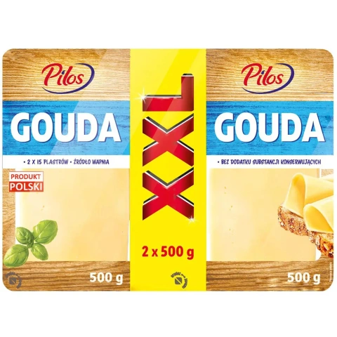Набір Cир Гауда слайси Pilos Gauda slices Гауда 2шт подвійний нарізка 1000г