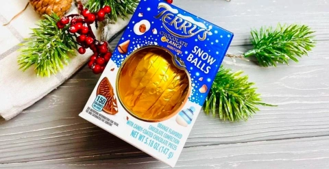 Шоколад у формі Апельсина молочний Terrys Chocolate Orange Snow Balls cнігові шарики з шоколадним драже 147г