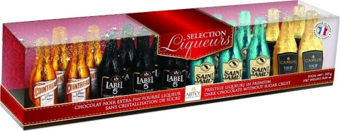 Набір Подарунок Адвент шоколадні міні пляшечки Abtey Selection Liqueurs Mini Advent з міцними напоями асорті 19шт