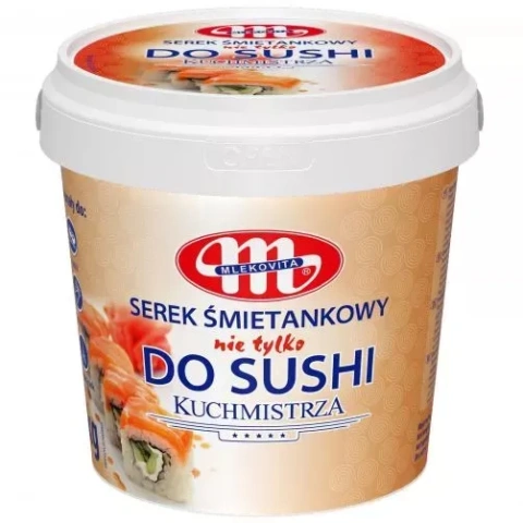 Сир вершковий до суші Mlekovita Serek Smietankowy Kuchmistrza Do Sushi Млековіта до Суші Відро з ручкою 1кг