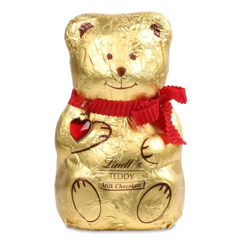 Фігурка Ведмедик з молочного шоколаду Lindt Sprungli Teddy Bear Chocolate в позолоті 100г