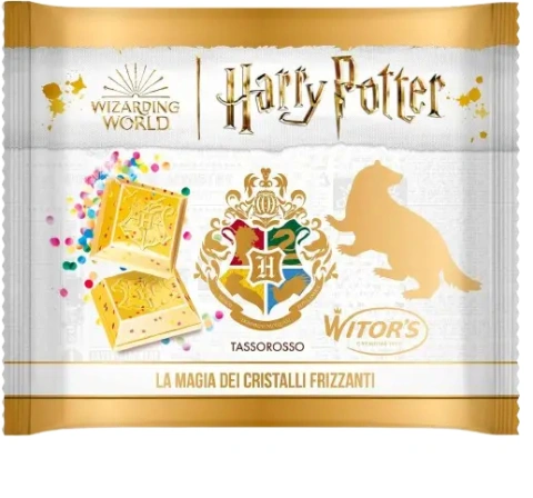 Шоколад молочний з міні-гранулами Witors Harry Potter Tassorosso Сила золотих кришталів Герб факультету Хаффлпафф 50г