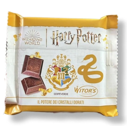 Шоколад молочний з міні-гранулами Witors Harry Potter Serpeverde Сила золотих кришталів Герб факультету Слізерін 50г
