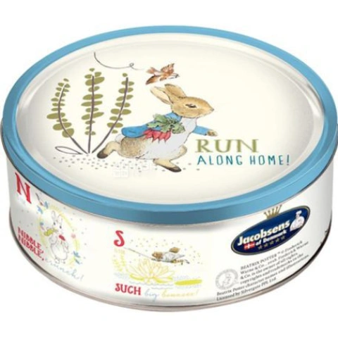 Печиво Cвяткове Jacobsens Bakery Peter Rabbit Run along Home Кролик Петер з шоколадною крихтою Бокс 150г