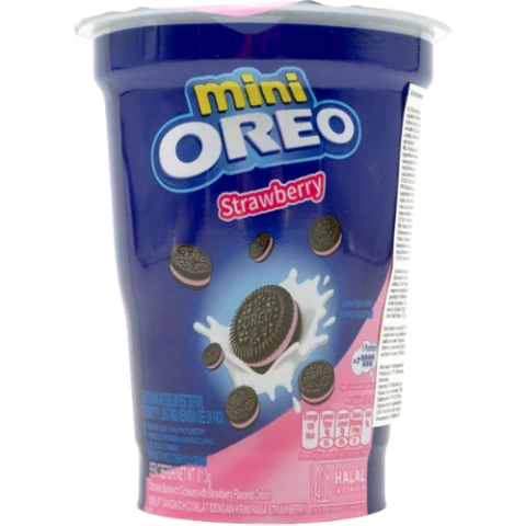 Печиво Орео міні Mondelez Oreo Mini Cup Strawberry Flavour Полуниця Стакан 24шт 62г