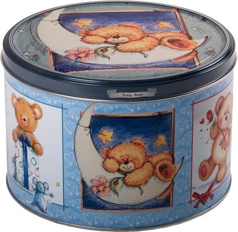 Печиво Cвяткове Jacobsens Bakery Teddy Bears Cute Sleep Тедді Ведмедики з шоколадною крихтою Бокс 300г