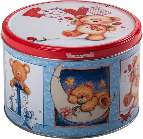 Печиво Cвяткове Jacobsens Bakery Teddy Bears Cute Love Тедді Ведмедики з шоколадною крихтою Бокс 300г