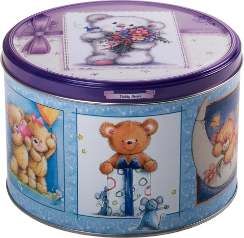 Печиво Cвяткове Jacobsens Bakery Teddy Bears Cute Present Flowers Тедді Ведмедики з шоколадною крихтою Бокс 300г