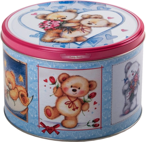 Печиво Cвяткове Jacobsens Bakery Teddy Bears Cute Present Love Тедді Ведмедики з шоколадною крихтою Бокс 300г