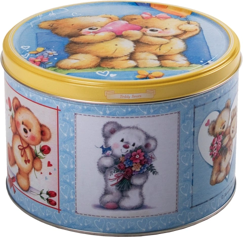 Печиво Cвяткове Jacobsens Bakery Teddy Bears Cute Couple Love Тедді Ведмедики з шоколадною крихтою Бокс 300г