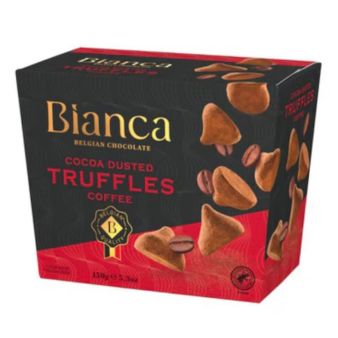 Цукерки трюфель Бельгійській шоколад Bianca Belgian chocolate Truffles Coffee чорний Зерна Кави 12шт 150г