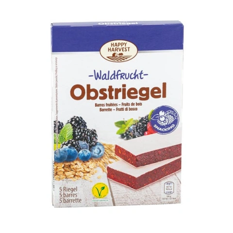 Батончики Пластівці з злаками Happy Harvest Obstriegel Wild Berries Пастіла з лісовими ягодами 5шт 150г