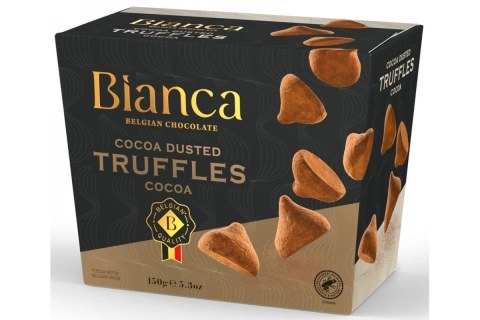 Цукерки трюфель Бельгійській шоколад Bianca Belgian chocolate Truffles Cocoa Flavour чорний Какао 12шт 150г