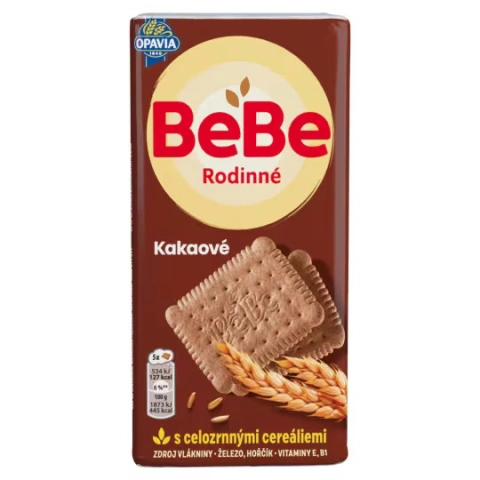 Печиво зернове Opavia Bebe Rodinne Kakaove celozrnymi ceraliemi Family Cereal Biscuits Какао вершкове Родинне 20шт 130г