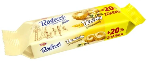 Печиво вершкове Sedita Rodinne Venceky Vanilky світле Ваніль кільця Родинне 18шт 120г