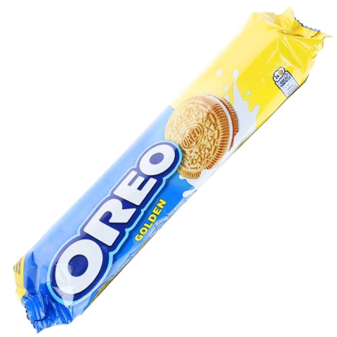 Печиво сендвіч Пісочне Золотисте Oreo Choco Golden Vanilla Flavour Орео подвійне Голден з ванільним кремом 10шт 154г