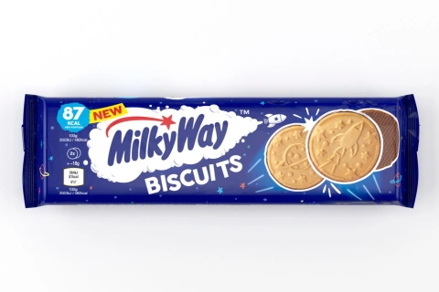 Печиво Бісквітне Mars Milky Way Galaxy biscuits МілкіВей Гелексі в молочному шоколаді 4шт 108г