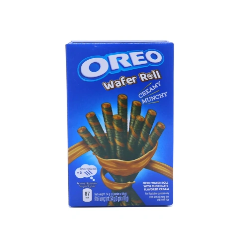 Вафельні трубочки Oreo Wafer Roll Creamy Munchy Chocolate Cream Орео з Шоколадним кремом 3шт 54г