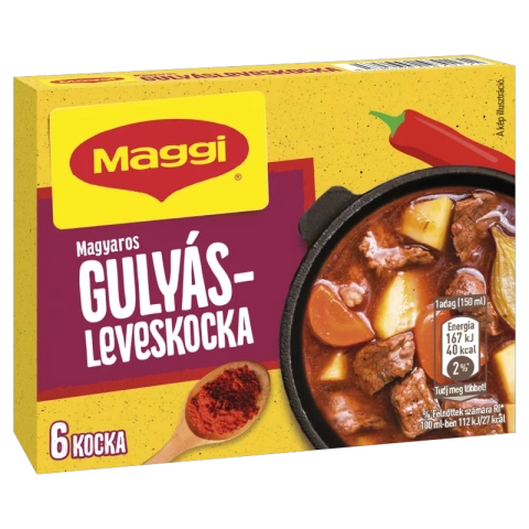 Кубики для Бульйону папріка Maggi Gulyas Leveskocka Маггі Гуляш Левеш приправа Солодка з червоним перцем 6шт 60г