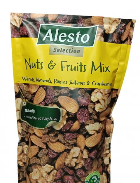 Насіння Горіхи сухофрукти суміш Alesto Nut Fruit Mix Selection Алесто Мікс горіхів родзинок і журавлини Відбірне несмажене 200г