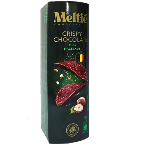Чіпси Шоколадні Meltie Crispy Chocolate Milk Hazelnut Мелті снеки Молочний шоколад Лісовий горіх тубус 125г