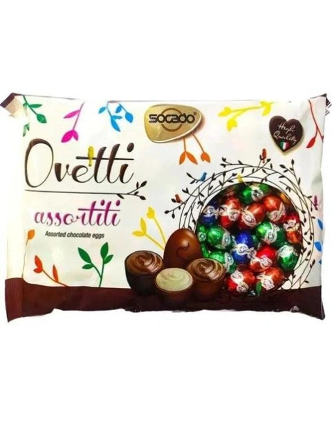 Яйця Шоколадні Великодні Socado Ovetti Assortiti Chocolate Eggs Сокадо Оветті Пасхальні в фользі Асорті Пакет 450г