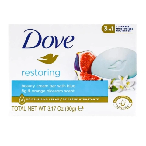 Мило-крем кускове Dove Restoring 3in1 Moisturising Cream Blue fig Orange blossom Дав 3в1 Відновлююче Інжир та квіти Апельсину 90г