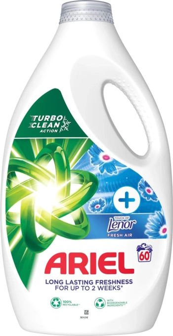 Гель для прання з ароматом Lenor Універсальний Ariel Long Lasting Freshness Touch Lenor Fresh Air Turbo Арієль Турбо 60прань 3л