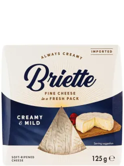 Сир із Цвіллю Briette Creamy&Mild Fine Cheese Бріет кремовий мякий дозрілий Круглий 125г