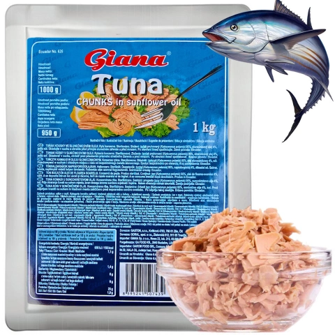 Тунець шматочками Giana Chunks in Sunflower oil Джіана в соняшниковій олії Бігпак 1000г