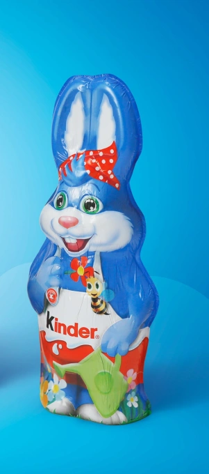 Шоколадна фігурка Пасхальний Зайчик без іграшки Kinder Easter Bunny Bee Кіндер сюрприз молочний шоколад з Бджілкою 55г
