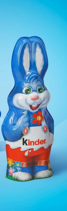 Шоколадна фігурка Пасхальний Зайчик без іграшки Kinder Easter Bunny Flower Кіндер сюрприз молочний шоколад з Квіткою 55г
